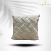(PACK OF 3)TOWEL FUR ZIG-ZAG WHITE CUSHION COVER
