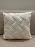 (PACK OF 3)TOWEL FUR ZIG-ZAG WHITE CUSHION COVER