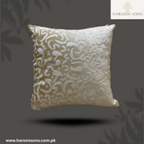 (PACK OF 3)URDU CALLIGRAPHY VELVET CUSHION COVER APPLIQUE-WHITE