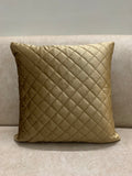 (PACK OF 3)VELVET QUILTED CUSHION COVER GOLDEN