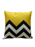 (PACK OF 3)Black Zig Zag with Yellow Printed Cushion Cover 17*17