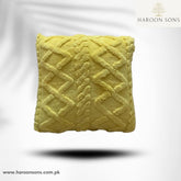 (PACK OF 3)TOWEL FUR YELLOW CUSHION COVER