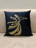(PACK OF 3)TURKISH SUFI DESIGN VELVET APPLIQUE CUSHION COVER-BLACK