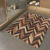 RUBBER ANTI SLIP MAT BROWN ZIG ZAG