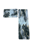 RUUNER WITH MAT KITCHEN SET ANTI SLIP- GREY MARBLE TEXTURE