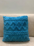 (PACK OF 3)TOWEL FUR CUSHION COVER-BLUE