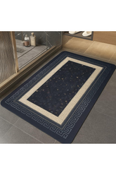 RUBBER ANTI SLIP NAVY BLUE MAT WITH VERSACE BORDER
