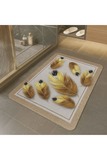 RUBBER ANTI SLIP GOLDEN WHITE LEAVES MAT