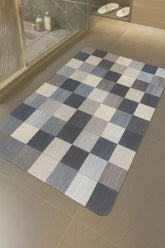 RUBBER ANTI SLIP MAT CHECK BLUE AND WHITE