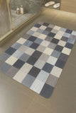 RUBBER ANTI SLIP MAT CHECK BLUE AND WHITE