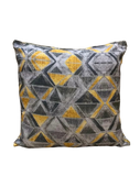 ABSTRACT GREY AND YELLOW CUSHION COVER-17*17 INCHES