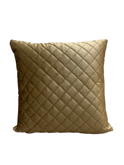 (PACK OF 3)VELVET QUILTED CUSHION COVER GOLDEN