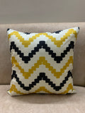 (PACK OF 3)Yellow Black Zig-Zag Printed Cushion Cover 17*17