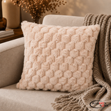 PACK OF 3 LIGHT PINK BUBBLE FUR CUSHION COVER
