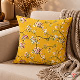 PACK OF 3 YELLOW FLORAL PRINTED CUSHION COVERS