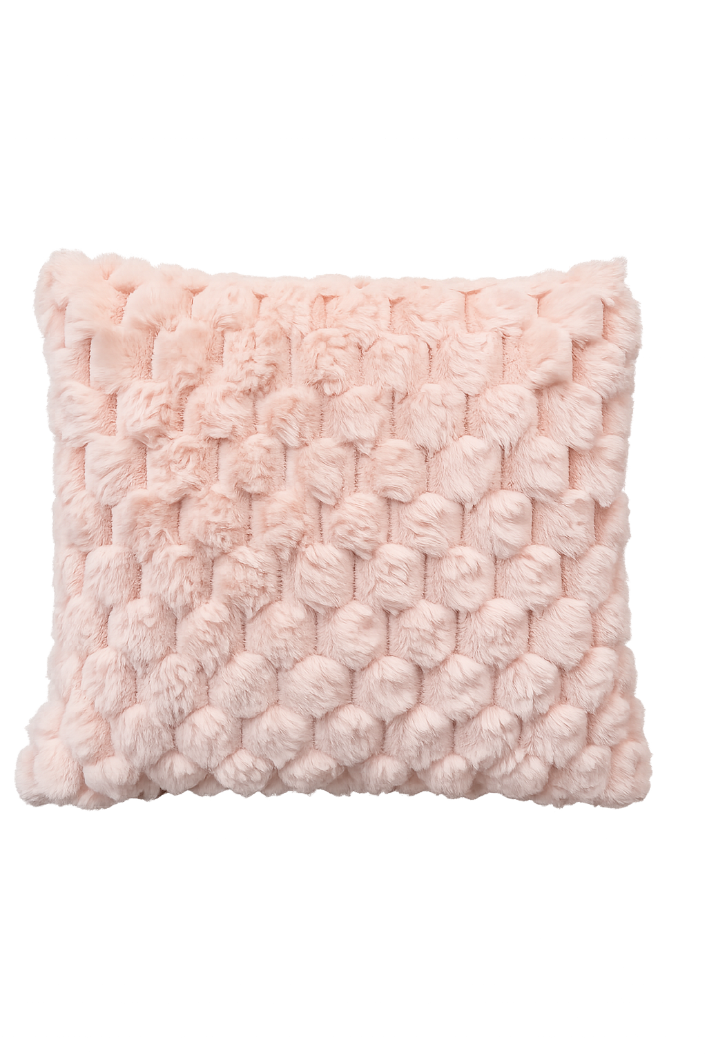 PACK OF 3 LIGHT PINK BUBBLE FUR CUSHION COVER
