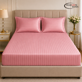 COTTON SATIN-KING SIZE FITTED BEDSHEET
