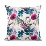 PACK OF 3 ARTISTIC FLOWER AND LEAVES CUSHION-PURPLE AND BLUE