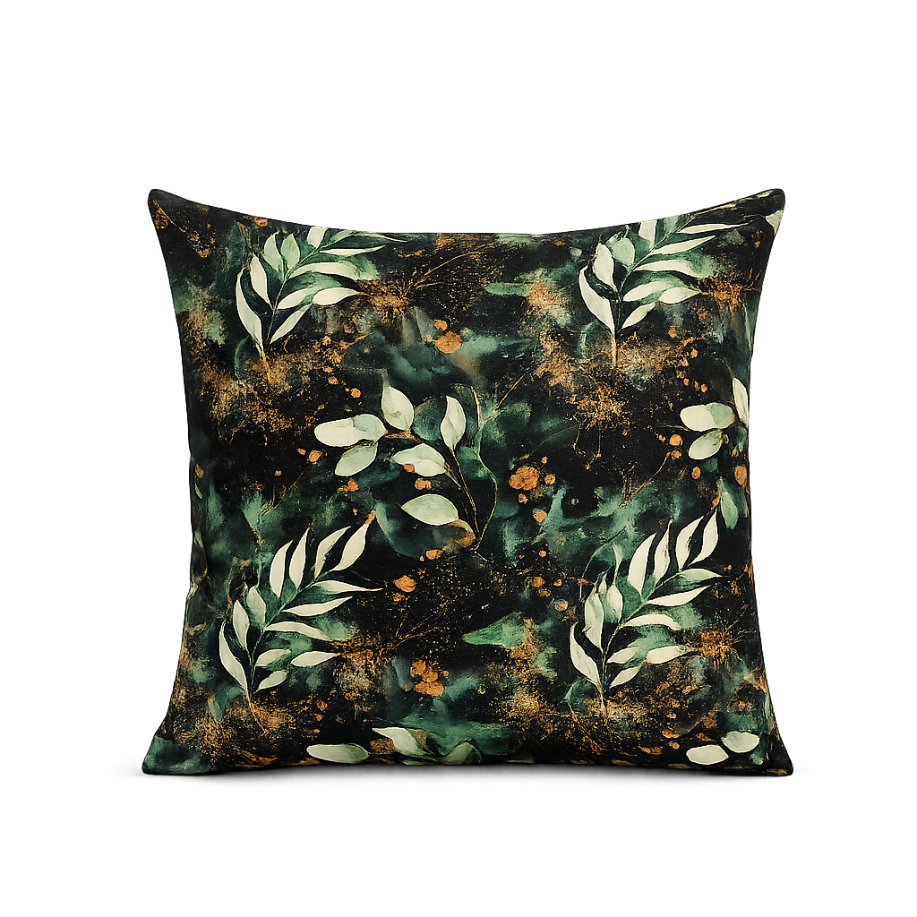 PACK OF 3 DARK GREEN PRINTED CUSHION COVERS