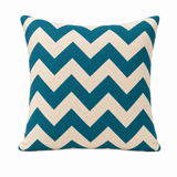 PACK OF 3 BLUE WHITE ZIGZAG PRINTED CUSHION COVERS