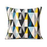 PACK OF 3 GEOMETRIC BLUE-WHITE-YELLOW PRINTED CUSHION COVERS
