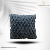 Dark Grey Fur Patched Cushion Cover 17*17