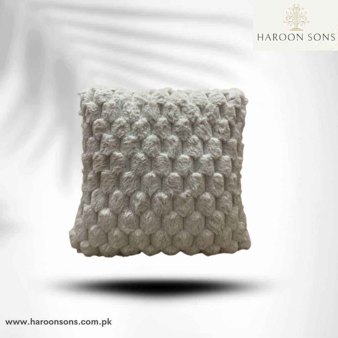 Off-White Light Beige Fur Cushion Cover 17*17