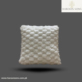 Patched Fur White Cushion Cover 17*17