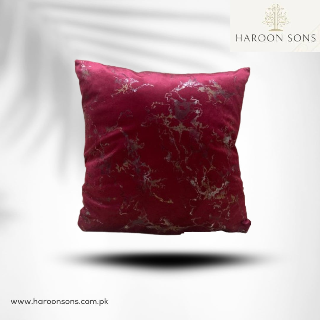 Textured Velvet Maroon Cushion Cover 17*17