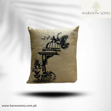 ARTISTIC LEAVES CUSHION COVER-BEIGE