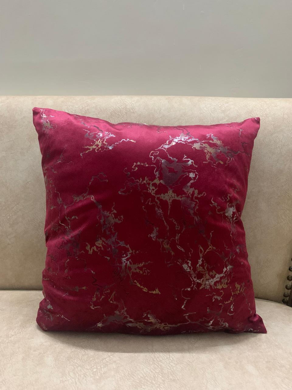 Textured Velvet Maroon Cushion Cover 17*17