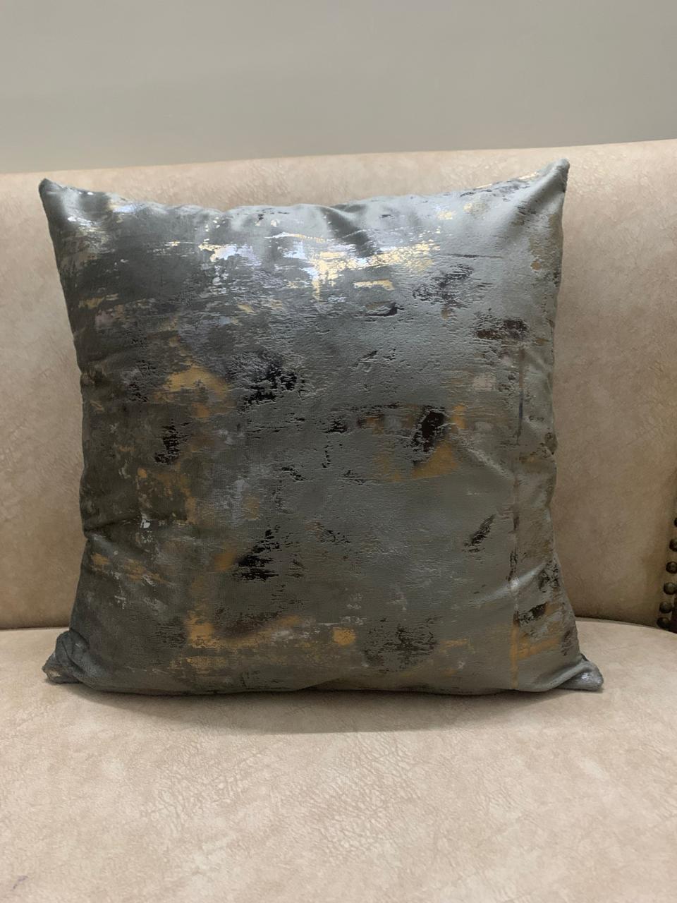 Textured Velvet Dark Grey Cushion Cover 17*17