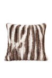 PACK OF 3 LINING RABBIT FUR WHITE/BROWN CUSHION COVERS