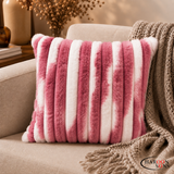 PACK OF 3 LINING RABBIT FUR WHITE/PINK CUSHION COVERS