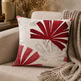 PACK OF 3 PRINTED FLOWER RED/WHITE CUSHION COVERS