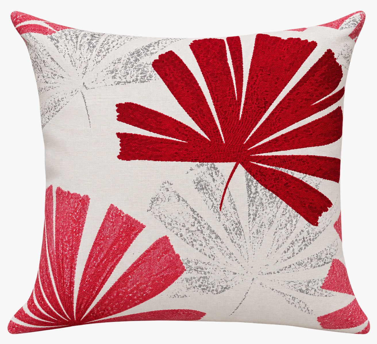 PACK OF 3 PRINTED FLOWER RED/WHITE CUSHION COVERS