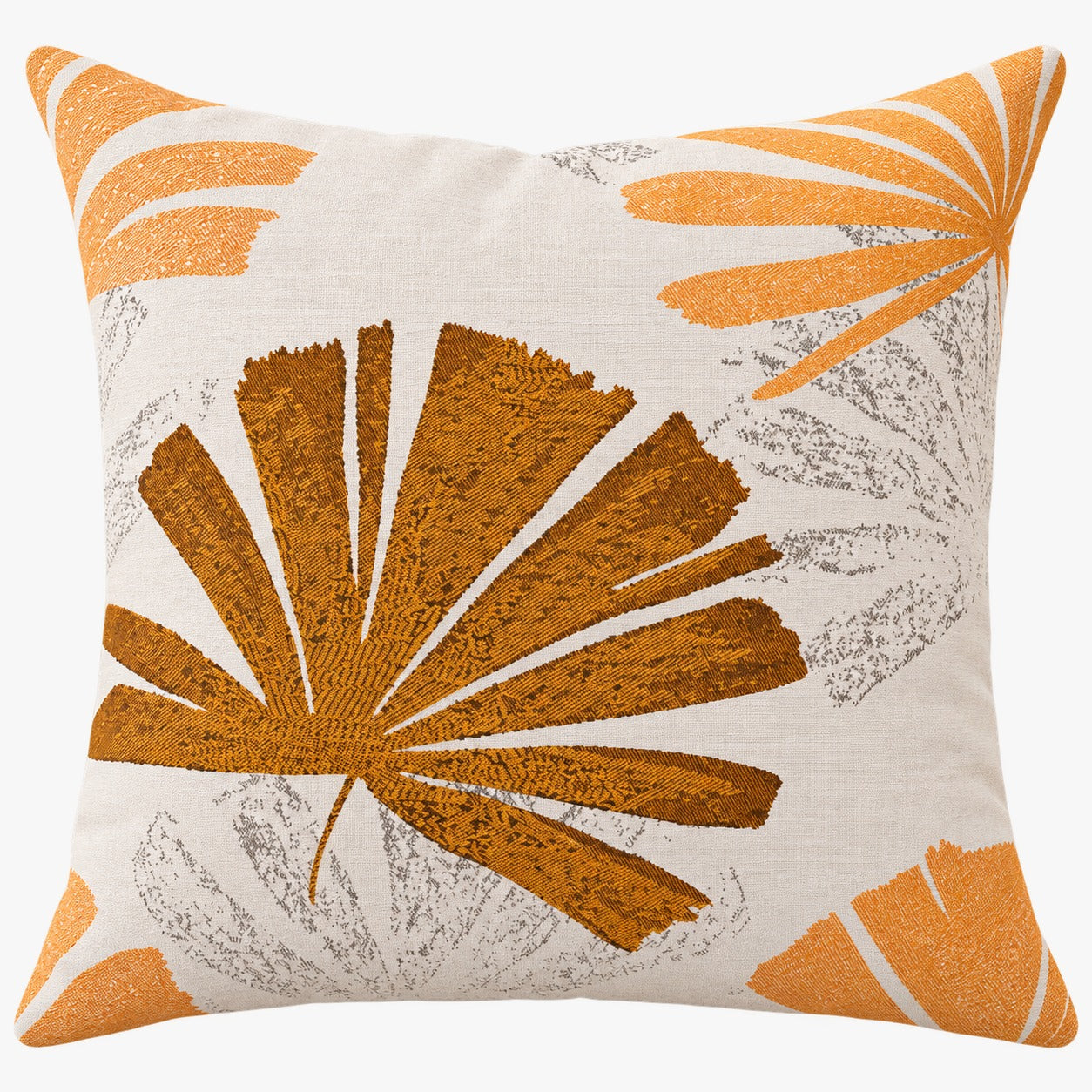 PACK OF 3 PRINTED FLOWER ORANGE/WHITE CUSHION COVERS