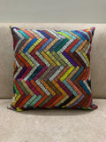 MULTI-COLOURED ZIG ZAG CUSHION COVER