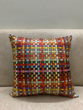 MULTI-COLOURED CHECK STYLE PRINTED CUSHION COVER