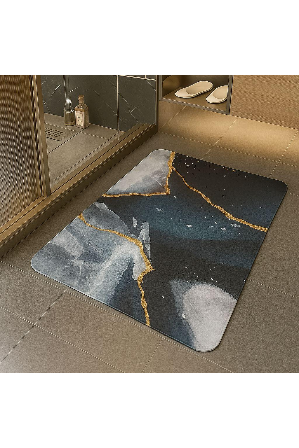 RUBBER ANTI SLIP BLUE MARBLE DESIGN MAT